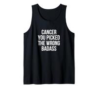 T-Shirt Anti-Cancro con Scritta Cancer You Picked The Wrong Badass Canotta