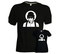 T-shirt Arancia meccanica A clockwork orange Alex DeLarge cotone nera uomo donna