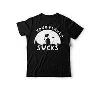 T-Shirt Area 51 NASA Extra terrestre - Maglietta Alieno Your Planet Sucks UFO Nerd (Nero, 42 S IT Uomo, s)