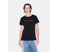 T-shirt Armani Exchange Embroidered Logo Signature nero donna - XS
