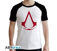 ABYstyle - ASSASSIN'S CREED - Tshirt - "Crest" - Uomo - Bianco & Nero (XL)