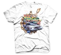 Back To The Future Maglietta da Uomo con Licenza Ufficiale Part II Vintage (Bianco), Bianco, L