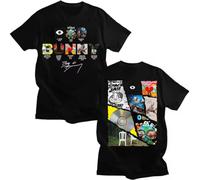 T-Shirt Bad Bunny Concerto Uomo Donna - Collezione Album 2016-2025 - 100% Cotone - El Conejo Malo, Un Verano sin Ti, Debi Tirar mas fotos - Maglietta Fan (IT, Testo, S, Regular, Regular, Nero)