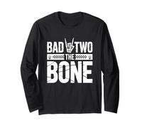 T-Shirt Bad To The Bone Compleanno 2 Anni Compleanno Maglia a Manica