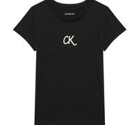 T-Shirt Bambina Con Stampa Glitter Calvin Klein Glitter CK IG0IG02972 BEH Nera