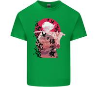 T-Shirt Bambina Ragazzo Anime Samurai Donna Con Spada Gildan Girocollo Cotone