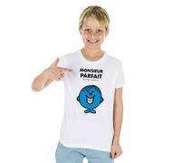 T-Shirt Bambini Maniche Corte Colore Bianco, Monsieur Parfait
