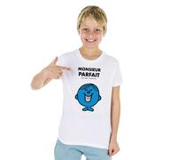 T-Shirt Bambini Maniche Corte Colore Bianco, Monsieur Parfait