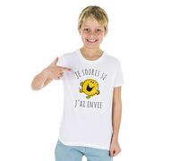 T-Shirt Bambini Maniche Corte Colore Bianco, Sorrido Se Ho Voglia