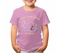 T-shirt bambini personalizzate con il tuo nome First Time Flyer 1st Holiday...