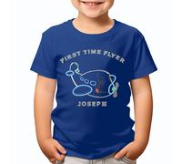 T-shirt bambini personalizzate con il tuo nome First Time Flyer 1st Holiday...