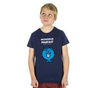 T-Shirt Bambini Ragazzo Maniche Corte Colore Blu Marino, Monsieur Parfait