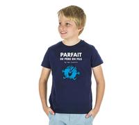 T-Shirt Bambini Ragazzo Maniche Corte Colore Blu Marino, PERFETTO PER IL PADRE