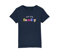 T-Shirt Bambini Ragazzo Maniche Corte Colore Blu Marino, WE ARE FAMILY