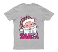 T-shirt bambino Babbo Natale stampa leopardata unisex regalo retrò...