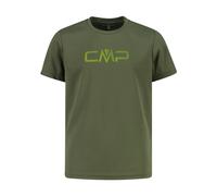 CMP Maglietta da ragazzo con logo stampato con protezione UV Dry Function. Traspirante, leggera e igienica, perfetta per giocare, sport e avventura!, Verde olio., 140