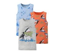 T-Shirt Bambino - Confezione da 3 Canottiere Forma di Dinosauro per Ragazzi Canottiere Senza Maniche Canottiere per Biancheria Intima Canottiere per Ragazze Canottiere per Bambini Canottiera Colorata