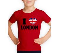 T-shirt bambino I Love London Union Jack Flag UK British England Great...