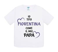 T-shirt bambino Io tifo Fiorentina come il mio papà Manica Corta (3/4 anni)