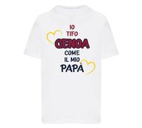 T-shirt Bambino Io tifo Genoa come il mio papà Manica Corta (12/14 anni)
