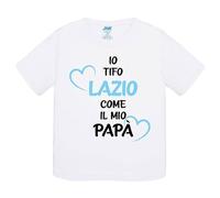 T-shirt Bambino Io tifo Lazio come il mio papà Manica Corta (5/6 anni)