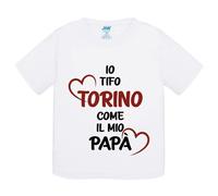 T-Shirt bambino Io tifo Torino come il mio papà idea regalo tshirt