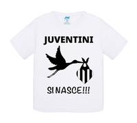 T-Shirt bambino Juventini si nasce idea regalo tshirt maglietta