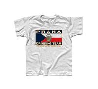 T-shirt bambino logo PRAGA PRAHA DRINKING TEAM birra beer repubblica Ceca