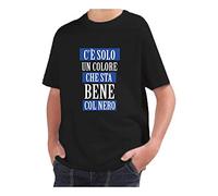 T-Shirt Bambino Ragazzo Cotone Basic Super vestibilità Top qualità - c'è Solo Un Colore Che Sta Bene con Il Nero - novità Fashion Divertenti Humor Youtuber Made in Italy (Nero, 12-14 Anni)