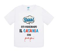 T-Shirt bambino Shh sto guardando il Catania con papà idea regalo maglietta