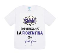 T-Shirt bambino Shh sto guardando la Fiorentina con papà idea regalo maglietta