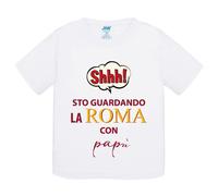T-Shirt bambino Shh sto guardando la Roma con papà idea regalo tshirt maglietta