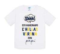 T-Shirt bambino Shh sto guardando l'Hellas Verona con papà idea regalo maglietta
