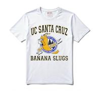T-Shirt Banana Slugs UC Santa Cruz Pulp Fiction | Girocollo 100% Cotone (IT, Testo, L, Regular, Regular, Standard, Bianco)
