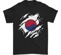 T-Shirt Bandiera Della Corea Del Sud Uomo Giorno Del Calcio 100% Cotone