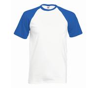 T-Shirt Baseball A Maniche Corte Fruit of the Loom In Cotone Con Contrasto