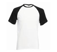 T-Shirt Baseball A Maniche Corte Fruit of the Loom In Cotone Con Contrasto