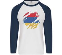 T-Shirt Baseball L/S Della Bandiera Dell'Armenia Giorno Armeno Uomo