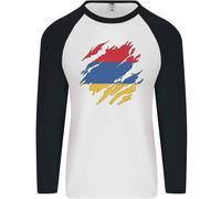 T-Shirt Baseball L/S Della Bandiera Dell'Armenia Giorno Armeno Uomo