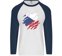 T-Shirt Baseball L/S Uomo Bandiera Ceca Giorno Della Repubblica Ceca