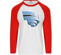 T-Shirt Baseball Lunga Uomo Curled Botswana Flag Batswana Day