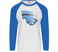 T-Shirt Baseball Lunga Uomo Curled Botswana Flag Batswana Day