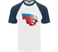 T-Shirt Baseball S/S Con Bandiera Della Russia Per Uomo