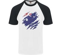T-Shirt Baseball S/S Da Uomo Bandiera Dell'Australia Giorno Australiano