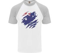 T-Shirt Baseball S/S Da Uomo Bandiera Dell'Australia Giorno Australiano