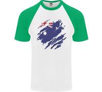 T-Shirt Baseball S/S Da Uomo Bandiera Dell'Australia Giorno Australiano