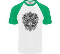 T-Shirt Baseball S/S Da Uomo Con Mandala Leone