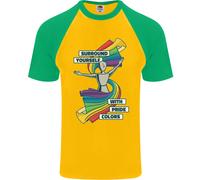 T-Shirt Baseball S/S Per Uomini Con Colori Del Gay Pride LGBT