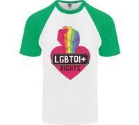 T-Shirt Baseball S/S Per Uomini Di Consapevolezza Gay Pride Diritti LGBTQI+