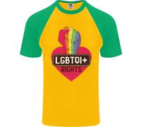 T-Shirt Baseball S/S Per Uomini Di Consapevolezza Gay Pride Diritti LGBTQI+